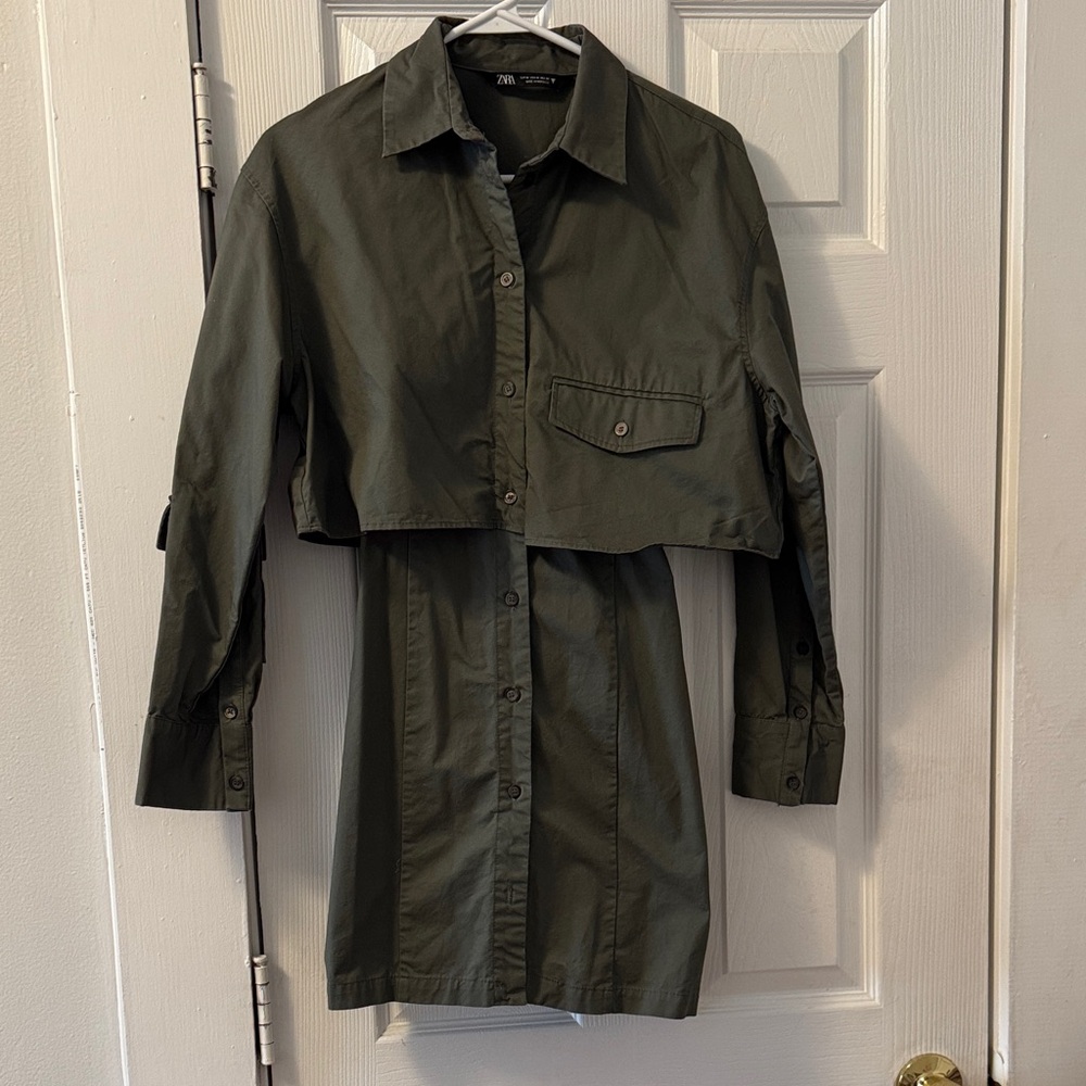 Zara Women's Olive Green Mini Dress